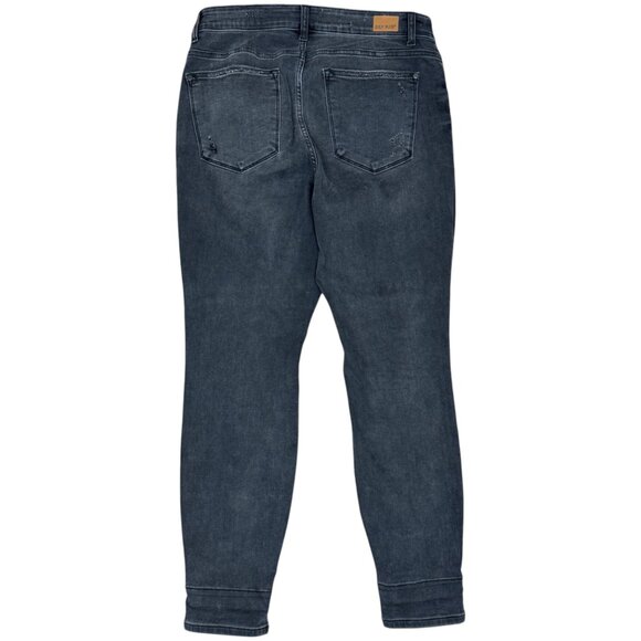 EUC Women's JUDY BLUE Rayann Buffalo Plaid Patch Jeans Faded Black | Size 14 W - Picture 6 of 13